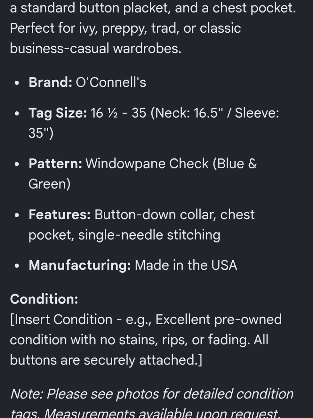O'Connell's Dress Shirt with Green & Purple Check - Picture 7 of 7